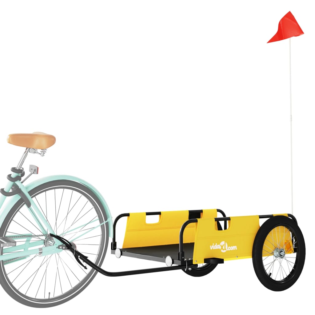cykelanhænger til varetransport oxfordstof og jern gul