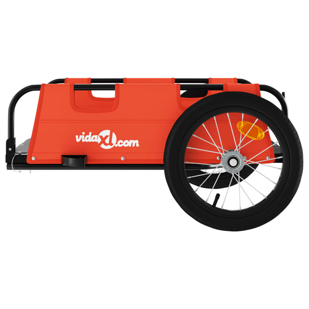 cykelanhænger til varetransport oxfordstof og jern orange