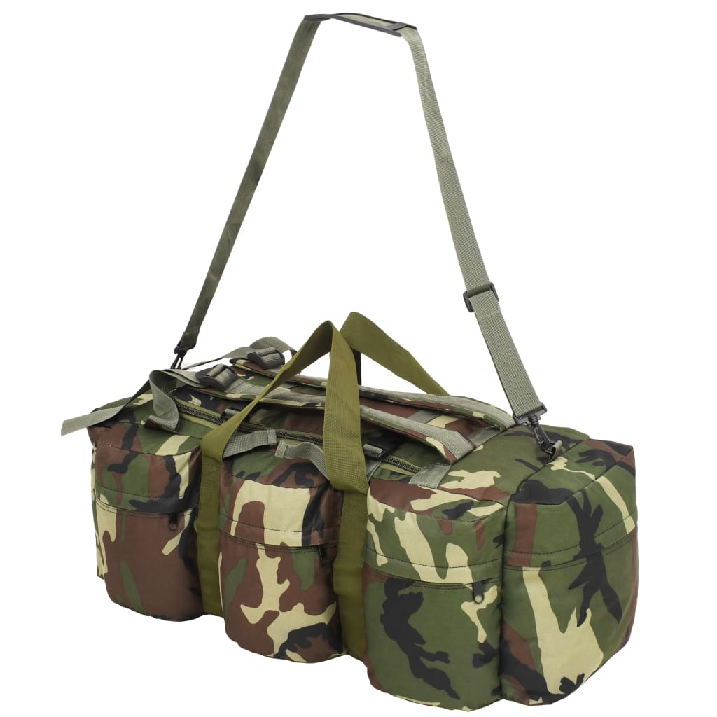 duffelbag i 3-i-1 army-stil 90 l camouflage