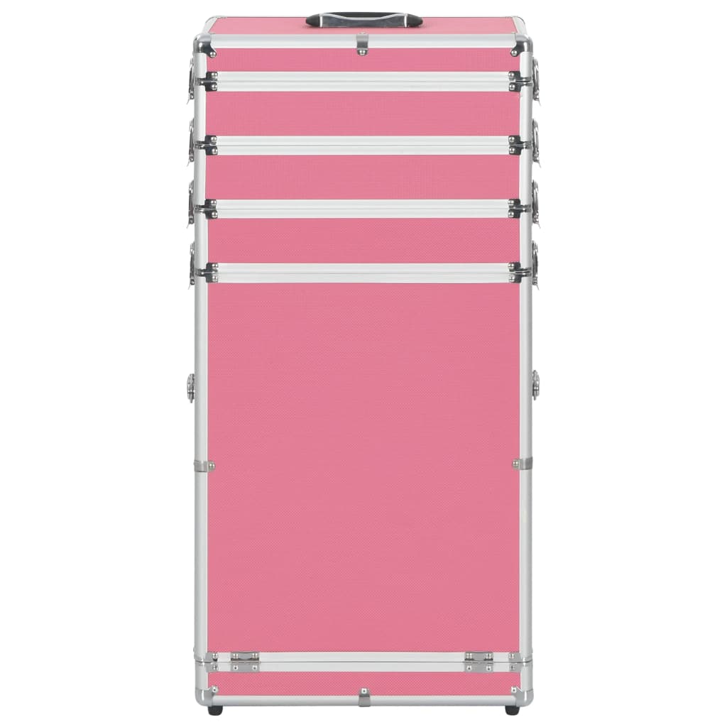 makeupkuffert aluminium pink