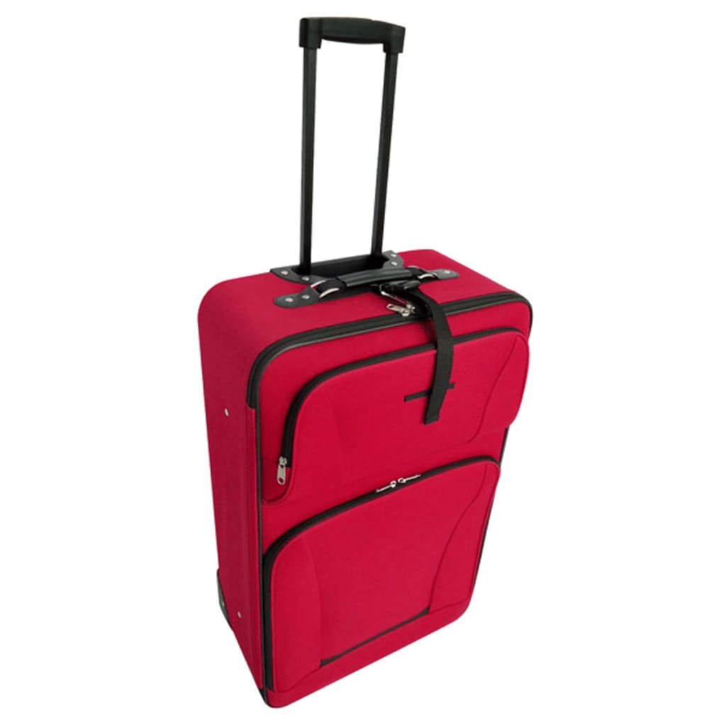 kuffertsæt i fem dele rød