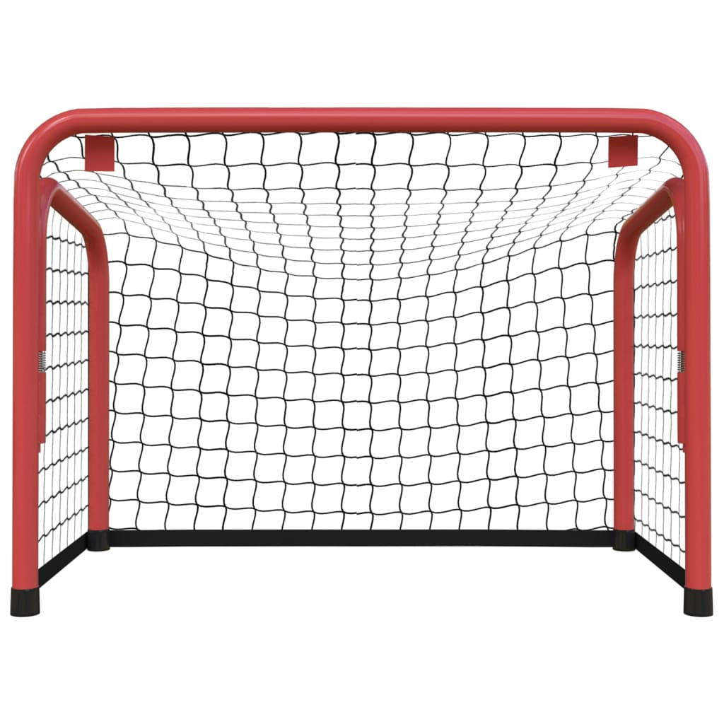 hockeymål med net 68x32x47 cm stål og polyester rød og sort