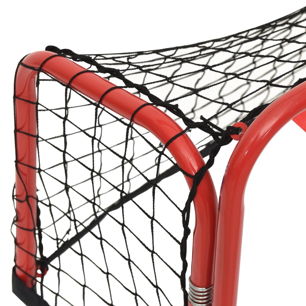 hockeymål med net 68x32x47 cm stål og polyester rød og sort