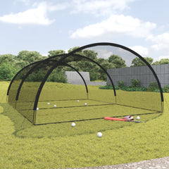 batting cage net til baseball 500x400x250 cm polyester sort
