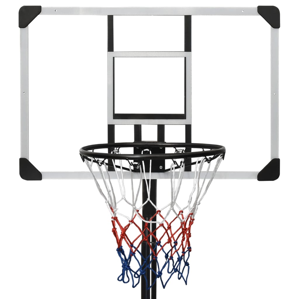 basketballstativ med plade 235-305 cm polycarbonat transparent
